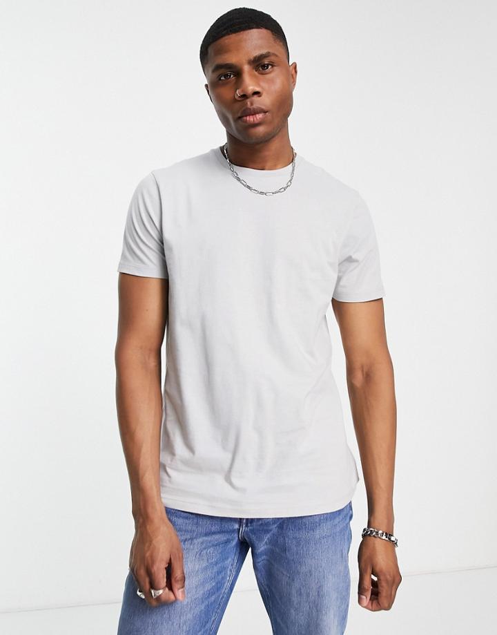 Topman Classic Fit Organic T-shirt In Light Gray