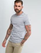 Farah Lennox Slim Fit Striped T-shirt In Gray - Gray