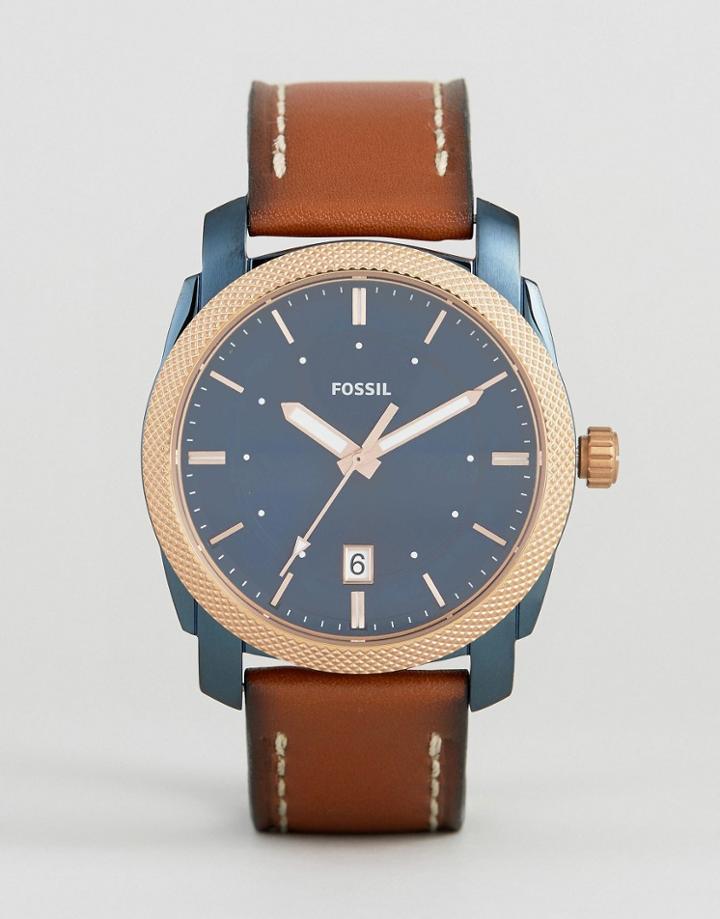 Fossil Fs5266 Machine Leather Watch In Tan - Tan