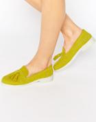 Asos Memory Lane Suede Loafers - Chartreuse