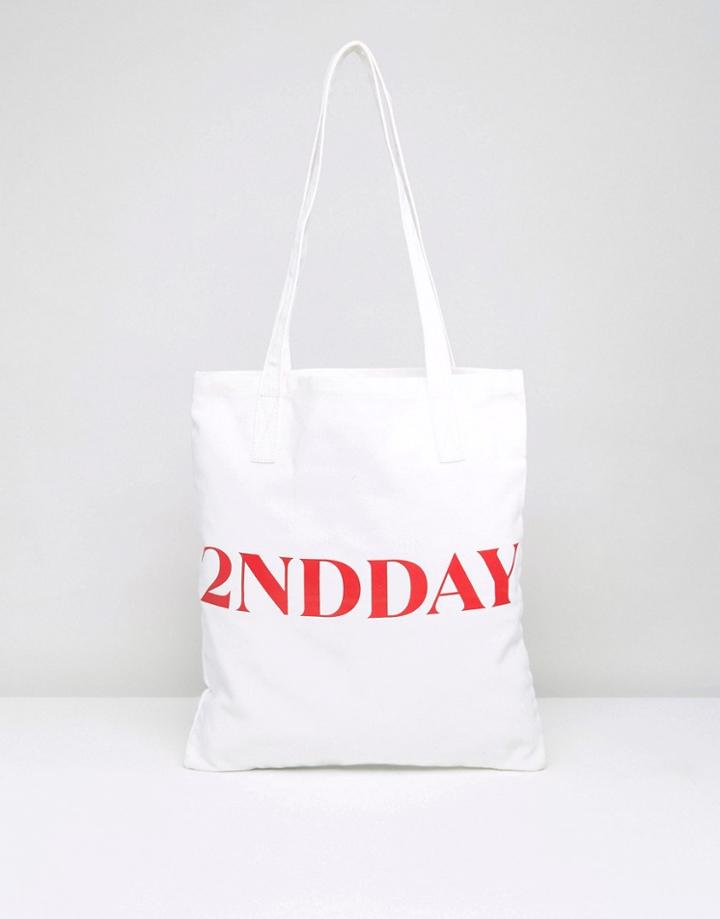 2nd Day Lover Canvas Tote Bag - White