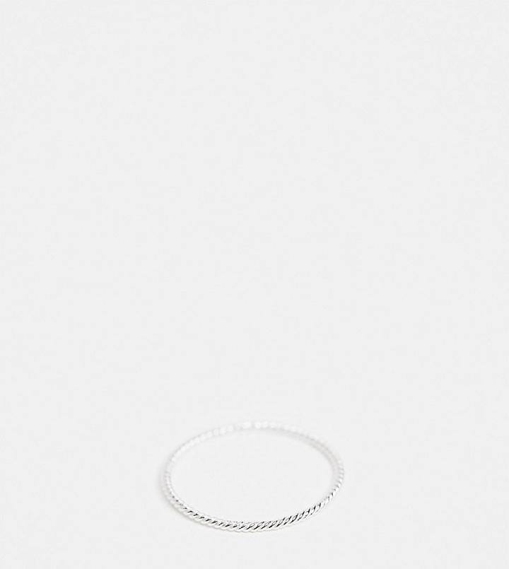Asos Design Sterling Silver Ring In Fine Twist Design