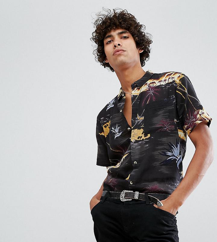 Rollas Bon Short Sleeve Shirt Tropical Black - Black