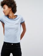 Brave Soul Whatever T-shirt With Contrast Banding - Blue