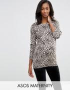 Asos Maternity Sweater In Leopard - Multi