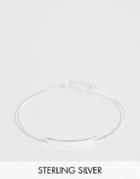 Asos Design Sterling Silver Bracelet With Id Tag - Silver