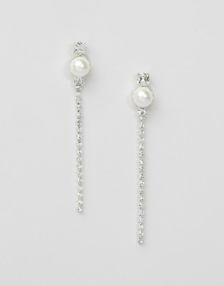 Krystal Swarovski Crystal Pearl Trail Drop Earrings