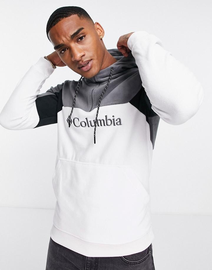 Columbia Lodge Ii Fleece Hoodie In White/gray