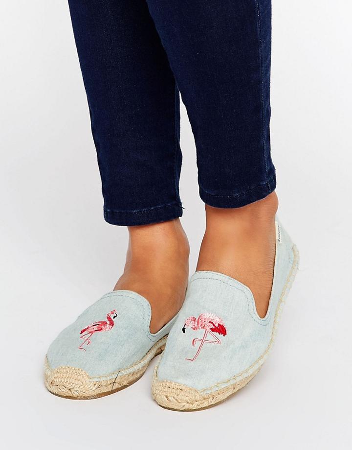 Soludos Chambray Flamingo Espadrilles - Blue