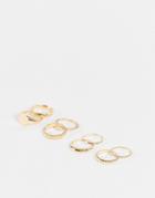 Asos Design Pack Of 8 Rings With Mixed Minimal Designs In Gold Tone