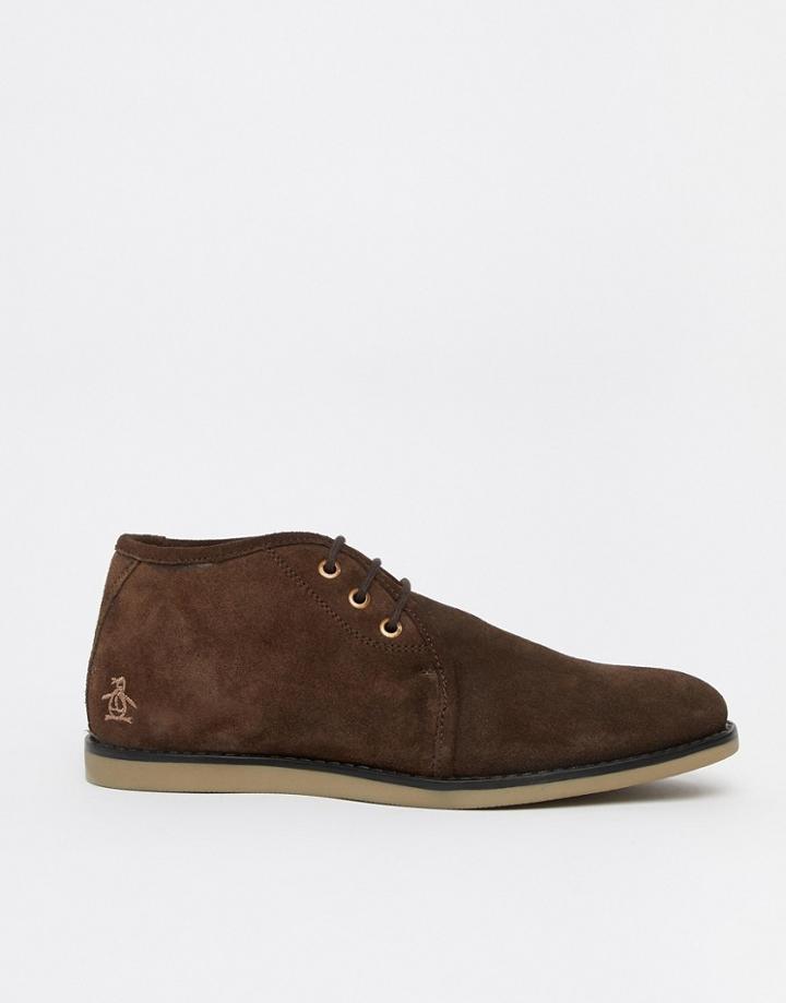 Original Penguin Suede Desert Boots In Brown - Brown