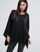 Ax Paris Batwing Knitted Top - Black