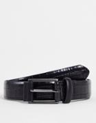 Svnx Croc Effect Belt In Black