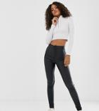 Noisy May Tall Coated Skinny Jeans In Black