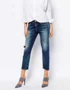 A-gold-e Isabel Slim Boyfriend Jeans With Distressing - Blue