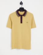 Fred Perry Knitted Colar Polo Shirt In Beige-neutral