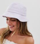 New Look Gingham Check Bucket Hat In Lilac - Purple