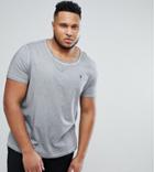 Noose & Monkey Plus Relaxed Skater Scoop Neck Dirty Wash T-shirt - Gray