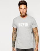 Edwin T-shirt Logo Print - Gray