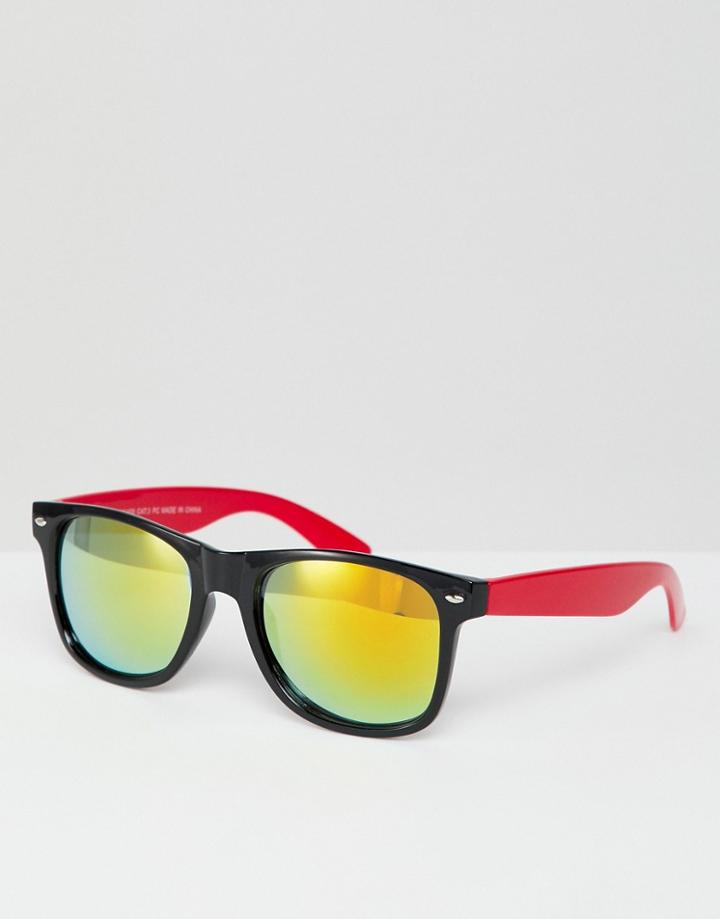 7x Square Sunglasses With Orange Lense - Orange