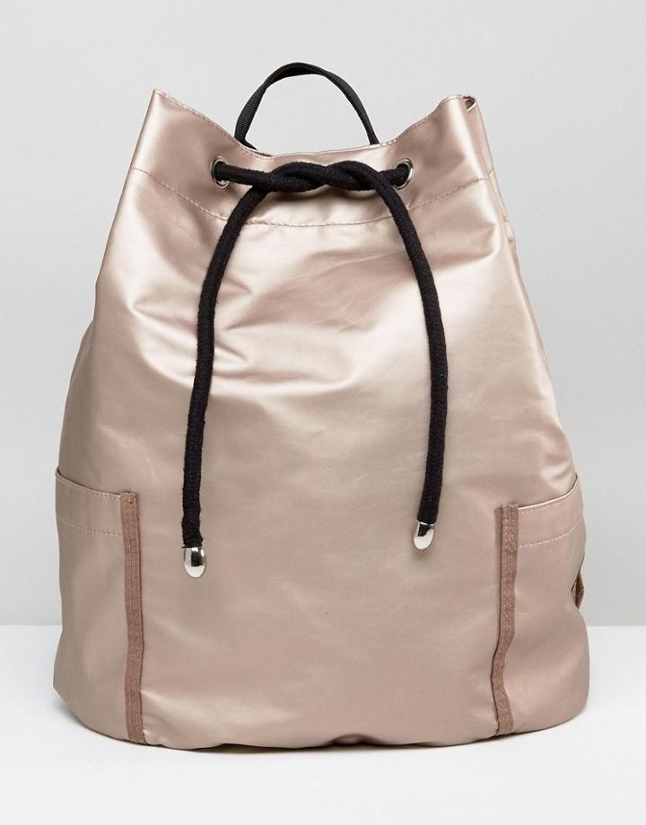 Asos Oversized Drawstring Duffle Bag - Beige