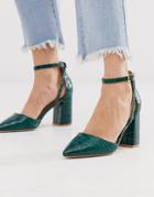 Raid Katy Green Croc Effect Heeled Shoes