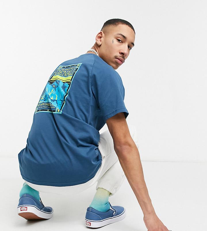 The North Face Faces T-shirt In Blue Exclusive At Asos-blues