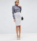 Asos Petite High Waisted Pencil Skirt - Silver