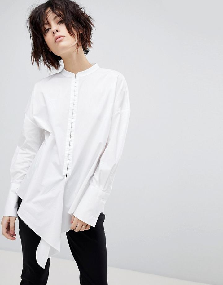 Hugo Hook And Eye Voluminous Shirt - White