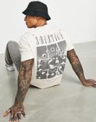 Asos Design Relaxed T-shirt In Beige With Mystic Moon Front & Back Print-neutral