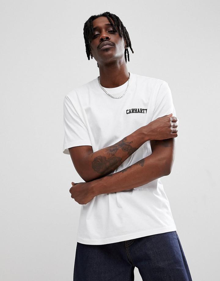 Carhartt Wip College Script T-shirt In White - White