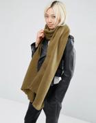Asos Supersoft Long Woven Scarf - Green
