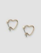 Asos 12mm Heart Hoop Earrings - Gold