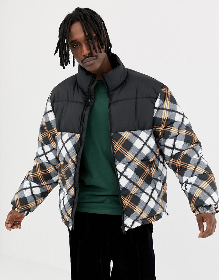 Weekday Cole Printed Jacket In Black Check - Black