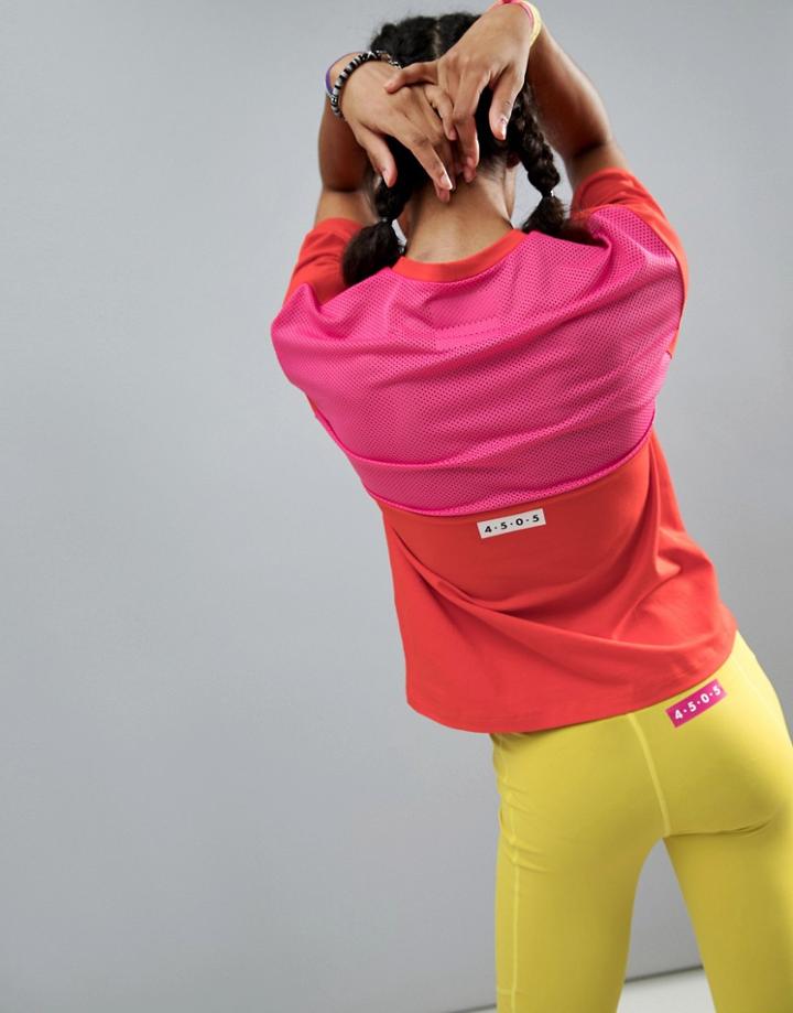 Asos 4505 Gym T-shirt With Contrast Breathable Mesh Panel - Pink