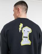Only & Sons Sweatshirt With Venus Head Back Print In Navy