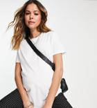 Asos Design Maternity Ultimate Cotton T-shirt With Crew Neck In White - White