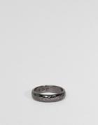 Icon Brand Hammered Band Ring In Gunmetal - Silver