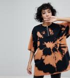 Reclaimed Vintage Inspired Bleach T-shirt With Chunky Zip - Black