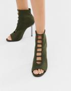 Asos Design Paramount Knitted Heels - Green