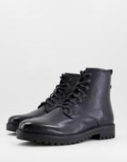 Schuh Jaxon Lace Up Boots In Black Leather