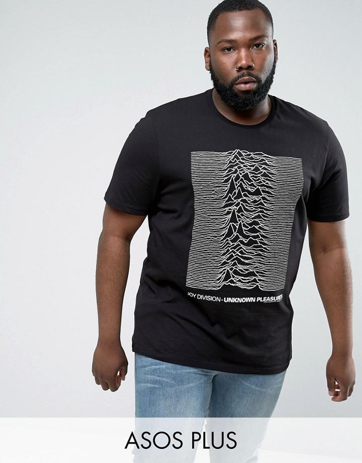 Asos Plus Joy Division Longline Band T-shirt - Black