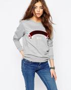 Asos Sweat With Lovers Print - Gray