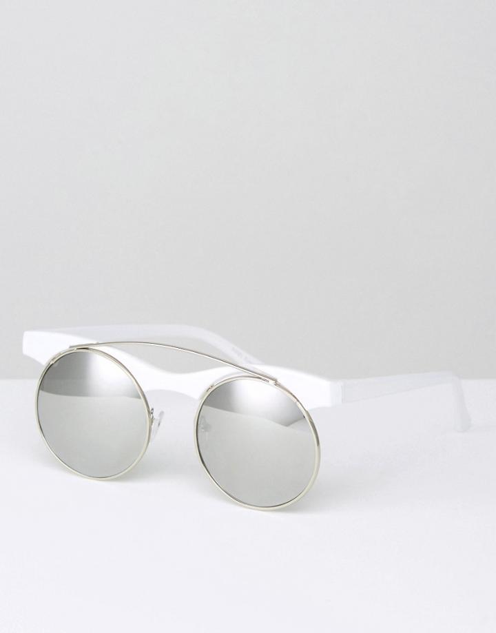 7x Round Sunglasses - White