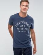Abercrombie & Fitch Slim Fit T-shirt Legacy Applique Logo In Indigo - Blue