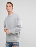 Asos Oversized Sweatshirt In Gray - Gray