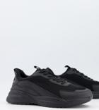 Asos Design Wide Fit Multi Panel Sneakers In Black