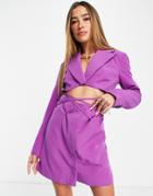 Topshop Cut Out Blazer Dress In Purple