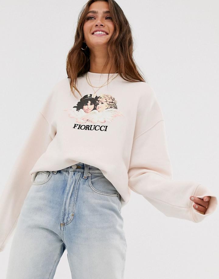 Fiorucci Vintage Angels Sweatshirt In Pale Pink - Pink