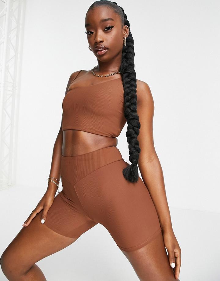 South Beach Ribbed 5-inch Shorts In Chocolate Brown